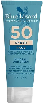 Blue Lizard Sheer Face Mineral SPF 50 Sunscreen Lotion