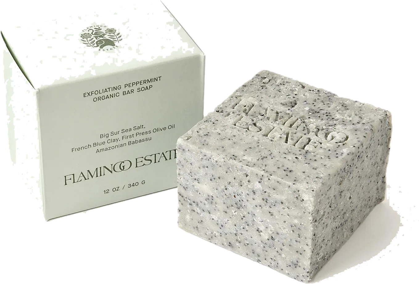Flamingo Estate Exfoliating Peppermint Soap Brick