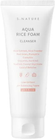 SNATURE Aqua Rice Mildly Acidic Cleansing Foam
