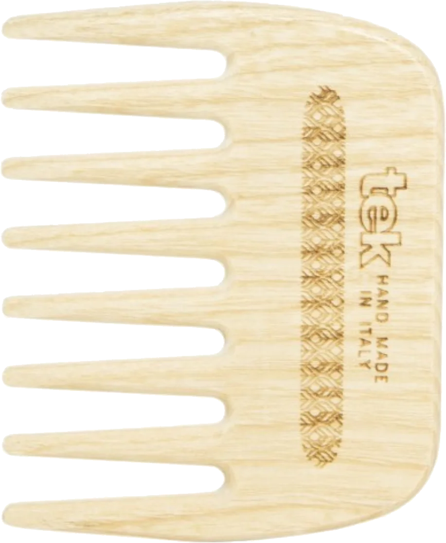 Tek Small Wide-Tooth Comb in Natural Wood
